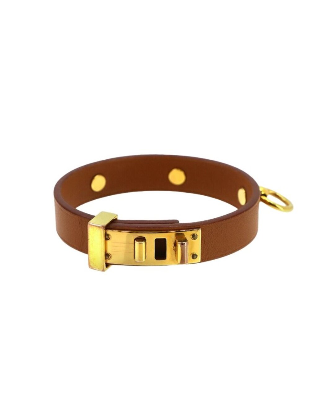 Hermes Mini Dog Anou Bracelet Swift Gold Stamp T2